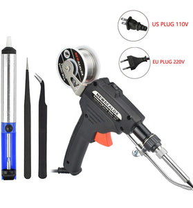 EU/US 60W Soldering Iron Automatic Welding Send Tin Gun Desoldering Pump for Circuit Board Repair DIY Soldering Tool