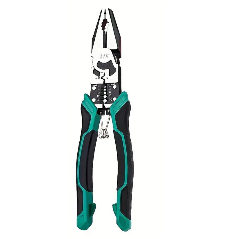 9 Inch 9 in 1 Multifunctional Plier Industrial Grade Wire Stripper Shears Vise Ergonomic Design Labor Saving Electrician Construction Tool