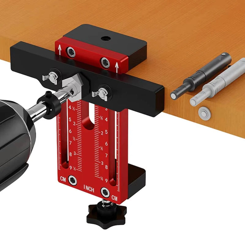 Upgrade Cabinet Door Mounting Jig Cabinet Door Rebouder Drill Locator Aluminum Alloy Installation Positioner Cabinet Hardware Jig For Framed Frameless Cabinets 10-85mm Thickness