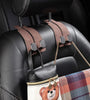 Multi-function Car Seat Back Double Hook Flip Fur Leather Mobile Phone Holder Metal Hook Premium Suede Rear Seat Hanging Dual Hook 20KG Large Load-Bearing Alloy Hook Hanger