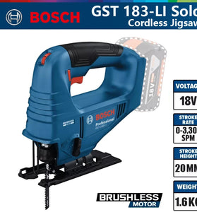 GST 183-LI Professional Cordless Oscillating Jigsaw 18V Brushless Motor Jig Saw Multi-Function Woodworking Tool No Battery