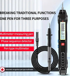 FS1S/FS2S Intelligent Pen Type Multimeter with Phase Sequence Checker Auto Range High Precision Capacitance Measurement LCD Display Operation Suitable For Home Industrial Use