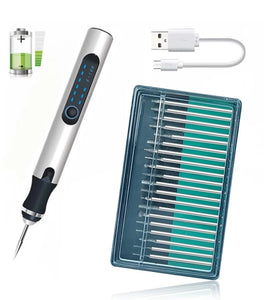 Electric Engraving Pen Kit Portable Mini Nail Rig Tool DIY Spin Etch Pen for Engraving Glass Metal Jewelry Wood Stone Nail Art
