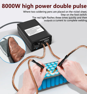 Excellway Dual Pulse 8000W Spot Welding Machine Rechargeable Lithium Battery Spot Welding Machine High Power Household Full Set Welding Machine