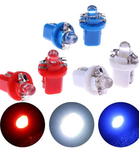 10-Pack T5-B8.5D Single Dome LED Car Light Indicator Light Width Light 5050SMD1 LED Instrument Light Instrument Panel Light High Brightness