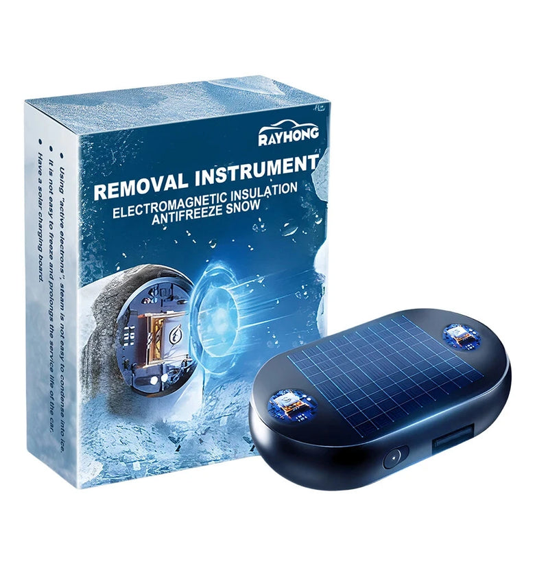 Rayhong Car Windshield Snow Removal Instrument Tool Solar/USB Power Car Window Glass Anti-Ice Snow Remove 5-12V Winter Deicing Device Molecular Interference Snow Remove Car Defroster