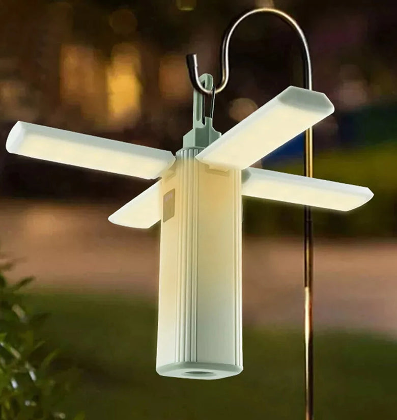 Rechargeable Four-Leaf Foldable Multifunctional Lamp Camping Lamp Portable Outdoor Emergency Lamp Power Bank