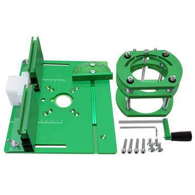Aluminum Alloy Router Lift Kit Router Table Inset Plate 240x200mm Manual Lifting for 65mm Motors Woodworking Tool High Lift Travel CNC Process