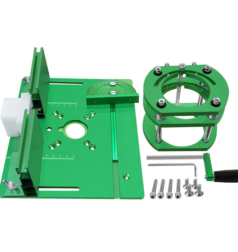 Aluminum Alloy Router Lift Kit Router Table Inset Plate 240x200mm Manual Lifting for 65mm Motors Woodworking Tool High Lift Travel CNC Process