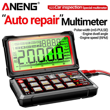ANENG 623 623Pro Auto Repair Multimeter 20000 Counts AC/DC Voltage Current Resistance Capacitance Frequency Temperature NCV True RMS LCD Backlit Display