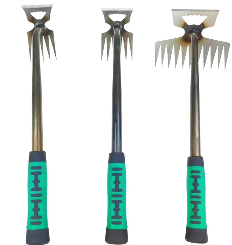 5/6/11 Tines Effortless Gardening Hand Weeder Tool Dual Purpose Manganese Steel Manual Weed Puller with Extended Handle Versatile Uprooting for Weed Removal Efficient Vegetable Planting Landscaping