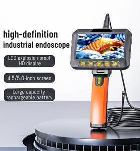 VISHRT T27 Dual Camera Dual Picture Handheld Endoscope 7mm 5 Inch LCD 1080P Borescope High Definition 5-6 Hours Battery Life