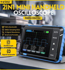 FNIRSI DSO153 Oscilloscope Signal Generator Oscope Meter 1M Bandwidth 5MS/s Sampling Rate Oscillometer Multiple Waveforms