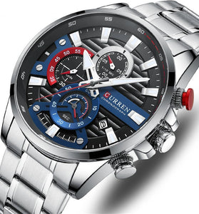 CURREN Chronograph Men's Business Sports Quartz Watch Casual Fashion Analog Calendar Wrist Watch Date Watch