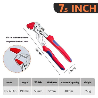 Quick Adjust Water Pump Pliers 7.5 Inch 10 Inch Removable Plastic Covers Anti Slip Handles Versatile Tool for Fast Gripping Professional and Household Use