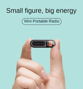 Mini Portable FM Radio Rechargeable Pocket Radio with LCD Screen Built-in DSP Chip Quick Frequency Modulation 3.5mm Jack Earphone Music Player