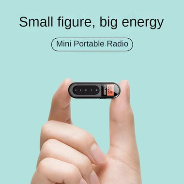 Mini Portable FM Radio Rechargeable Pocket Radio with LCD Screen Built-in DSP Chip Quick Frequency Modulation 3.5mm Jack Earphone Music Player