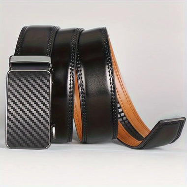 110-130cm Men's Automatic Buckle Leather Belt Easy to Wear for Casual Business Style High Quality Fashion Girdle Belts Sturdy Construction