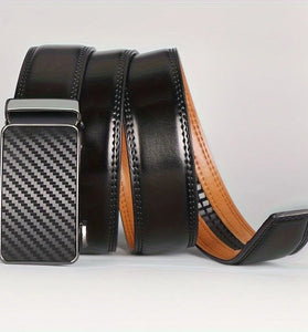 110-130cm Men's Automatic Buckle Leather Belt Easy to Wear for Casual Business Style High Quality Fashion Girdle Belts Sturdy Construction