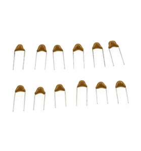 480pcs Monolithic Ceramic Capacitor Assortment Kit 10pF-10uF 50V Fixed Capacitors High Temperature 10% Tolerance Ideal for Electronics Projects and Repairs