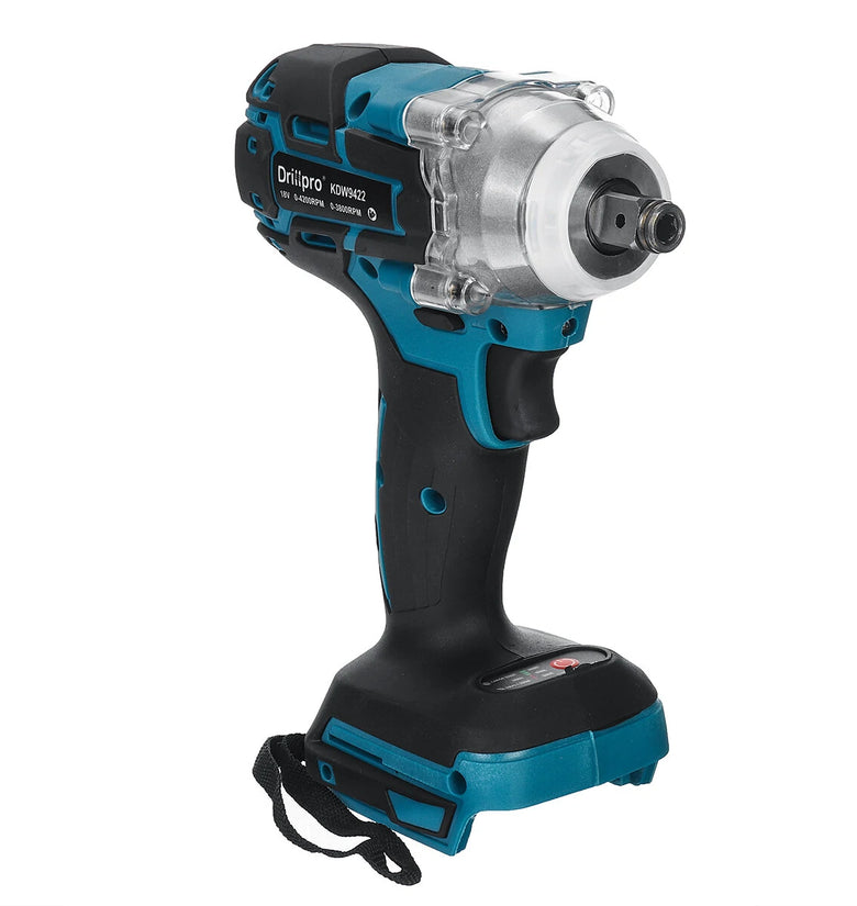Drillpro 18V Cordless Brushless Impact Wrench Electric Screwdriver Stepless Speed Change