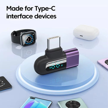 6A Type-C OTG Adapter 120W Fast Charging Digital Display USB-C to C Converter 480Mbps Data Transfer PD Compatible Aluminum Alloy for Phone Laptop Tablet