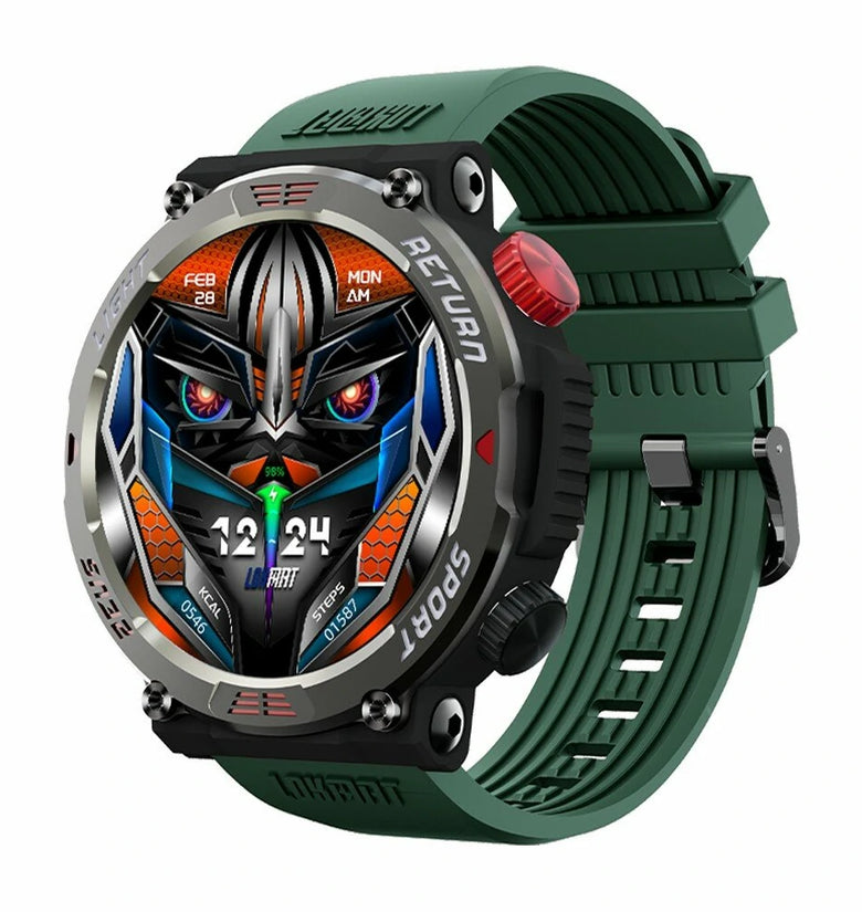 LOKMAT ZEUS 5 PRO 1.54 inch Power Metallurgy 5ATM Heart Rate Blood Oxygen Blood Pressure Monitor Outdoor Sports Smart Watch