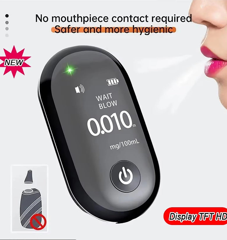 Breathalyzer, Professional-Grade Accuracy Alcohol Tester with USB Rechargeable, Portable Breathalyzer with TFT Digital Display
