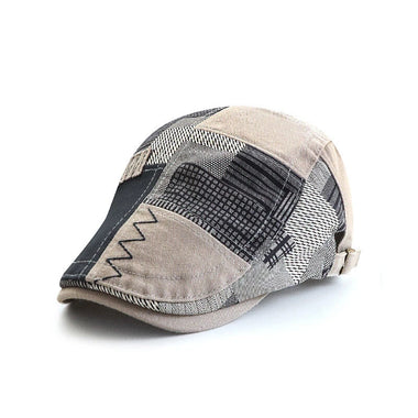 Collrown Men Berets Retro Patchwork Plaid hat Men's Flat Cap England Newsboy Cap Classic Peaked Painter Caps for Spring Summer Autumn Winter