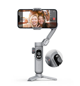 Aochuan Smart X Pro 3-axis Foldable Handheld Gimbal Focus Wheel Stabilizer Wireless Charging with Fill Light OLED Display for Smart Phone Action Camera Vlog Video Photography