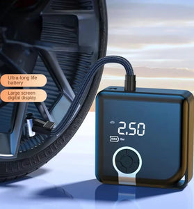 Cordless Car Inflator Pump 12V Portable Digital Air Compressor Car Tyre Inflatable Pump LED Light For Car Motorcycle Bicycle