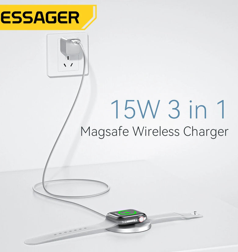 ESSAGER ES-WC05 15W 10W 7.5W 5W 3W Wireless Charger Fast Wireless Charging Pad for Qi-enabled Smart Phones for iPhone 14 Pro Max for 14 Pro 13 12 for Xiaomi 13pro for Huawei Mate50
