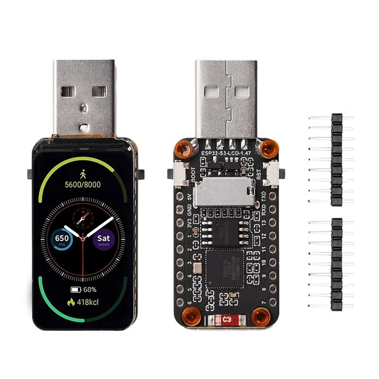 ESP32-S3 1.47-inch LCD Development Board 2.4GHz WiFi bluetooth BLE 5 Dual Core 16MB Flash RGB LEDs Micro SD Card Holder