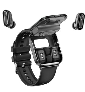 X9 1.85inch HD Screen TWS bluetooth Earphone Call Hall Switch Control Heart Rate Blood Oxygen Monitor NFC Function Sleep Monitoring Multi-sport Modes Music Playback IP67 Waterproof Smart Watch