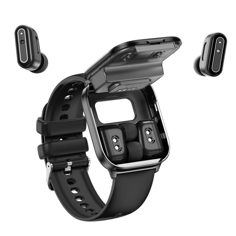 X9 1.85inch HD Screen TWS bluetooth Earphone Call Hall Switch Control Heart Rate Blood Oxygen Monitor NFC Function Sleep Monitoring Multi-sport Modes Music Playback IP67 Waterproof Smart Watch