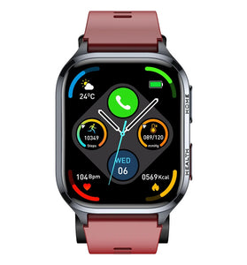S18 2.01inch HD Screen Air Pump Airbag Type Voice Broadcast bluetooth Call Heart Rate Blood Pressure Blood Glucose Blood Lipid SpO2 Monitor Uric Acid Function Body Temperature Measurement SOS Emergency Call Multi-sport Modes Music Playback Smart Watch