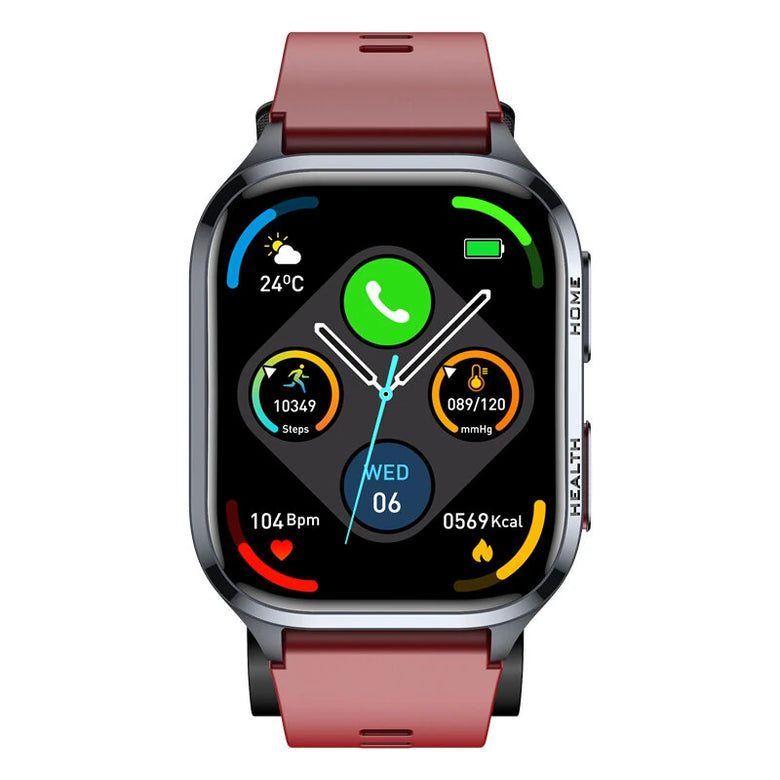 S18 2.01inch HD Screen Air Pump Airbag Type Voice Broadcast bluetooth Call Heart Rate Blood Pressure Blood Glucose Blood Lipid SpO2 Monitor Uric Acid Function Body Temperature Measurement SOS Emergency Call Multi-sport Modes Music Playback Smart Watch