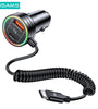 USAMS C33 60W 12-24V Car Charger USB Type C PD Fast Charge Hardware Plastic Belt with Aperture Spring Cable