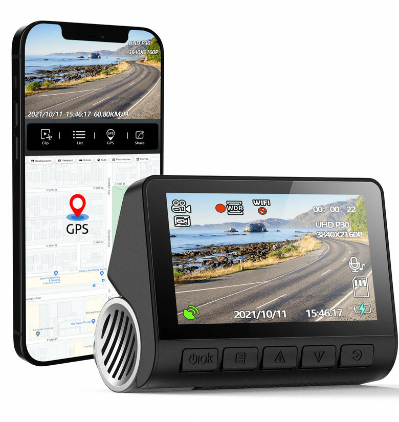 V55/V55+ 4K Dash Cam Car DVR 2160P GPS ADAS 24H Parking Support Rear Cam Night Vision Voice Prompt APP Control