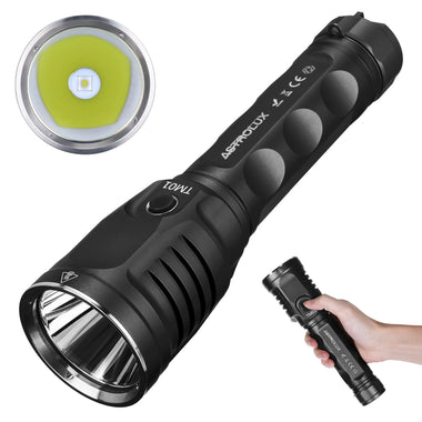 Astrolux TM01 SFT90X LED 6500LM Long-Range Flashlight 1442m Beam for Search & Rescue, Hunting TM03 3* SST40 LED 6000LM Range With a 33140(15000mAh) Li-ion Battery Type-C Charging For Camping Dog Walking Cycling and Backyard Tasks
