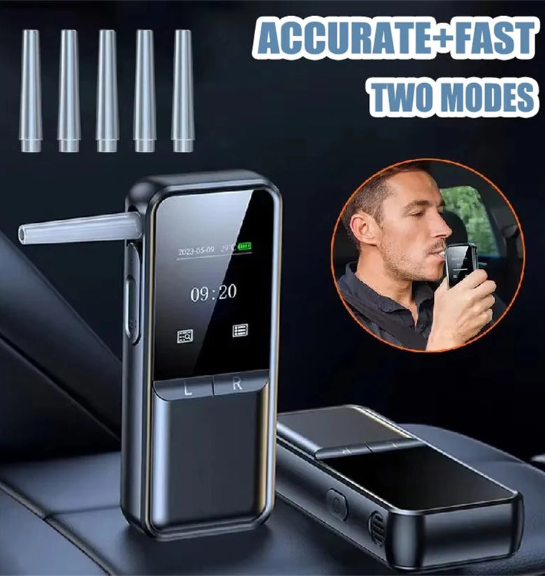 Precision Digital Breath Alcohol Tester Professional Breathalyzer With LCD Display USB Rechargeable Electronic Alcohol Tester