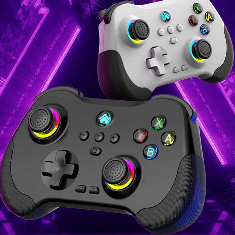 Z01 Wireless bluetooth Game Controller with Hall Joystick and Hall Trigger 6-Axis Motion Sensor Support Turbo Programmable Dual Motor Vibration Gamepad for PS4 PS3 Switch Steam PC