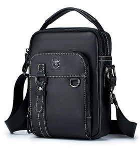 BULLCAPTAIN Genuine Leather Men's Shoulder Bag Small Handbag Fashion Crossbody Bag for Men Daily Casual Travel Messenger Bag for 7.9inch Ipad