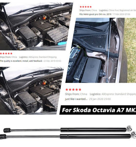 Gas Shock Hood Struts Damper Lift Support For Skoda Octavia A7 MK3 2012-2020