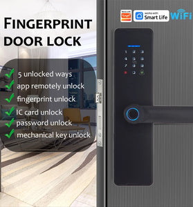 WAFU WF-X8 Tuya Smart WiFi Fingerprint Doorlock Password/APP/IC Card/Key/Fingerprint Unlock Built-in Camera Semi-conductor Intelligent Door Lock