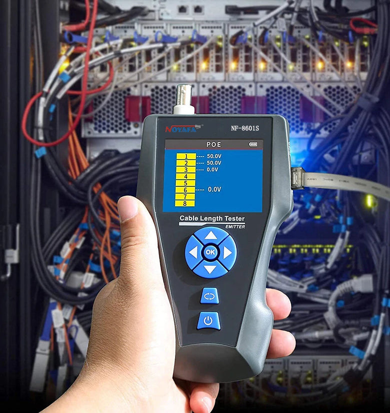 NOYAFA NF-8601W/NF-8601S/NF-8601 Multifunctional RJ45 CAT6 Network Cable Tester Cable Tracker PoE/PING/Port LCD Display Measure Length Wiremap