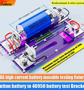 ATORCH 20A 4-wrie Battery Test Stand 18650 Internal Resistance Capacity Tester Fixture Seat Current Voltage Meter Detection BOX