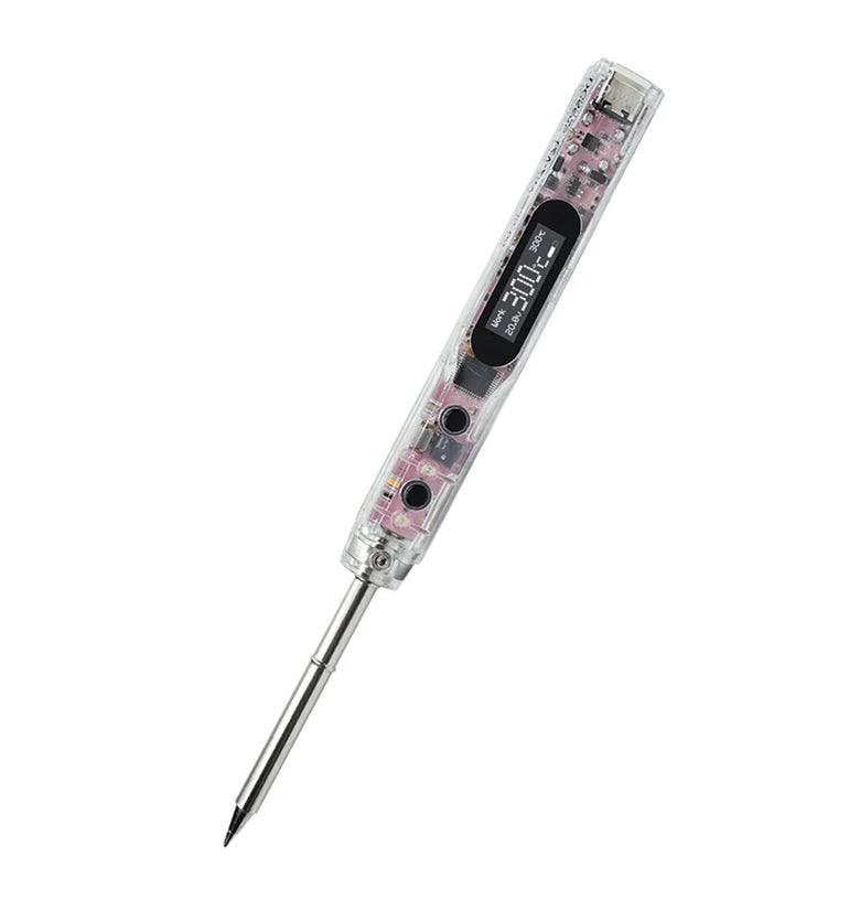 SEQUER SI012 Pro T12-B2 Max Portable OLED Soldering Iron with Color Ambience Light Chinese English and Russian Menu Applicable T12 Soldering Iron Tips Support PD|QC|3S-6S Battery Power Supply