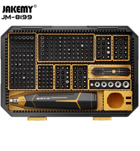 Jakemy JM-8198/135pcs JM-8199/257pcs Repair Tool Kit CR-V Steel Micro Screwdriver Bits Modular Handle Design Universal Compatibility