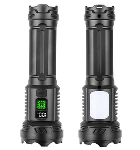 CY-016 Outdoors Digital Display Strong Flashlight with Side Lamp Versatile Light Output Type-C Rechargeable IPX4 Waterproof for Outdoor Emergency